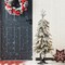 Set of 2 4ft/5ft Pre-Lit Flocked Fir Artificial Christmas Porch Tree with Warm White Lights and Red Berries